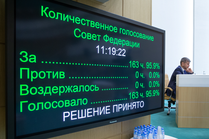 совет федерации сф голосование экран