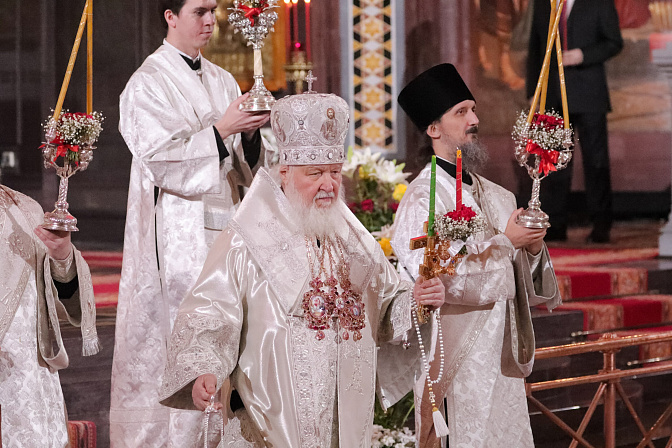 патриарх  всея руси кирилл пасха служба