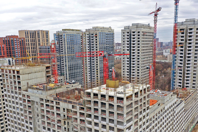 новостройки стройка краны строители 