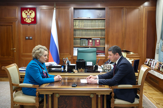 председатель сф валентина матвиенко встретилась  с главой тамбовской области евгением первышовым