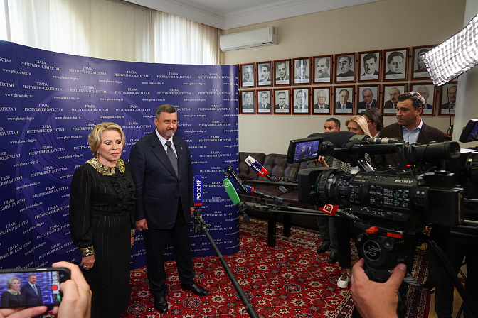 председатель сф валентина матвиенко встретилась с журналистами в ходе рабочего визита в республику дагестан