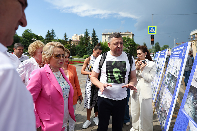 председатель сф валентина матвиенко  осмотрела в кисловодске ход строительства конгресс-центра россия