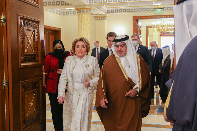 Встреча Председателя Совета Федерации Валентины Матвиенко с наследным принцем Королевства Бахрейн, Председателем Совета министров страны Сальманом Бен Хамадом Аль Халифой