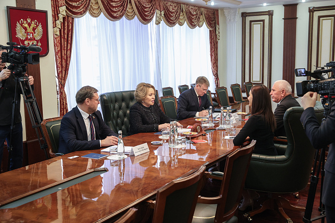 Председатель СФ Валентина Матвиенко 1 марта в ходе встречи в Москве с главой Исполнительного комитета Гагаузии Евгенией Гуцул
