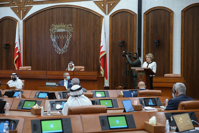 Фото: Выступление Председателя СФ Валентины Матвиенко на заседании Консультативного совета Национального Собрания Бахрейна 