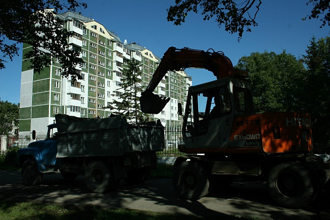 сахалин дом новостройка экскаватор