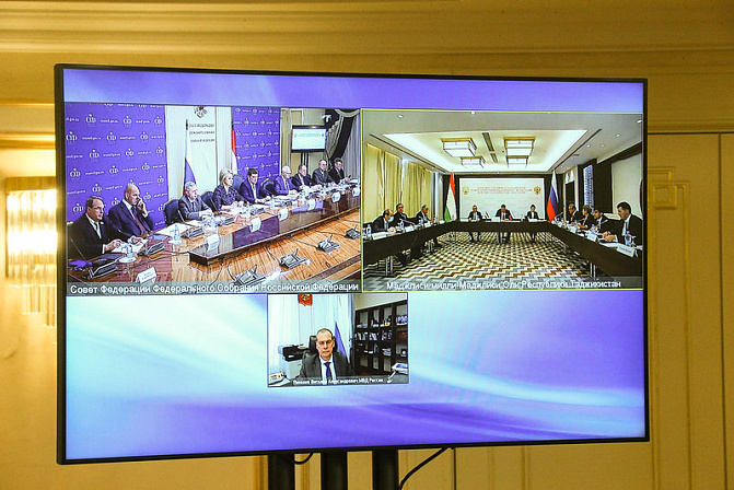 Фото: Заседание Комиссии по сотрудничеству Совета Федерации и Маджлиси милли Маджлиси Оли Таджикистана
