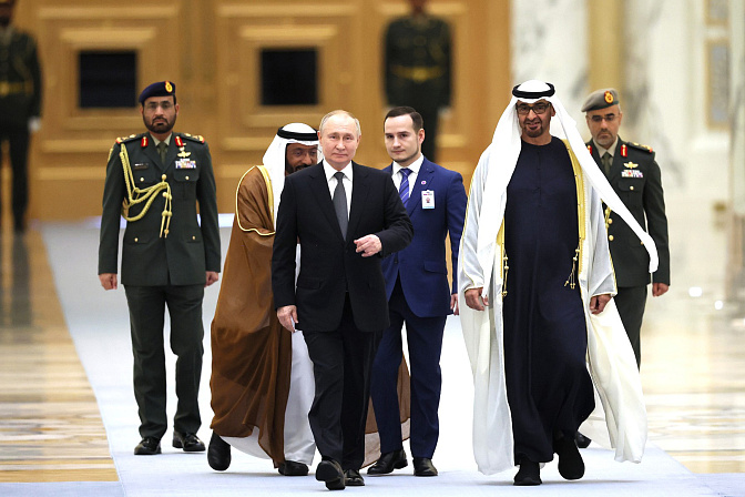 Президент России Владимир Путин и Президент ОАЭ Мухаммед бен Заид Аль Нахайян 