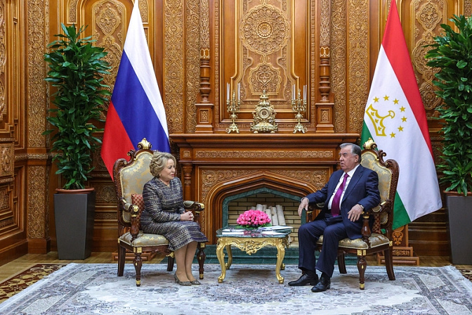 двусторонняя встреча председателя сф валентины матвиенко с президентом республики таджикистан эмомали рахмоном